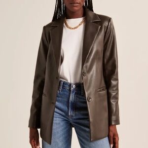 Abercrombie Brown Leather Blazer
